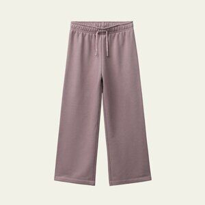 NWT Zara Kids Wide Leg Fleece Sweatpants — Mauve/Dusty Pink